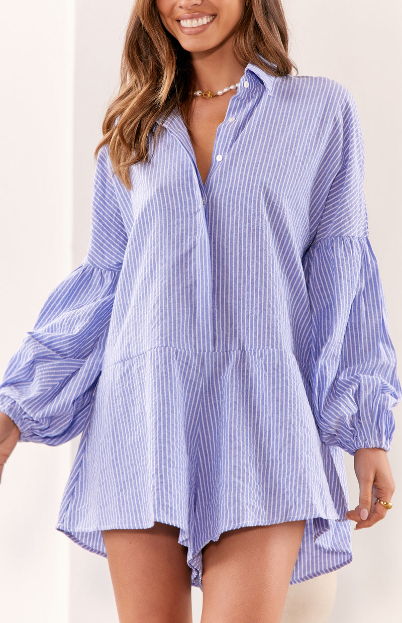 BLAIR PLAYSUIT - BLUE STRIPE