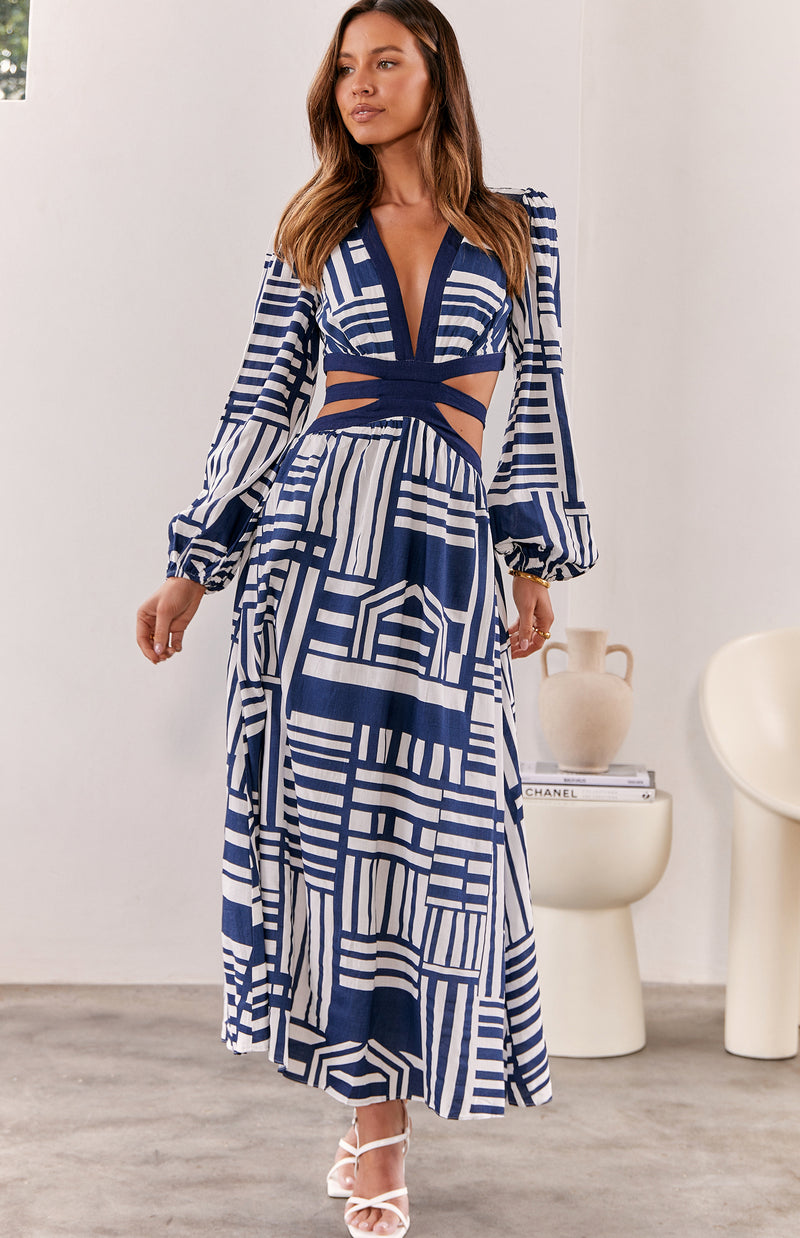 TATEY DRESS - NAVY PRINT