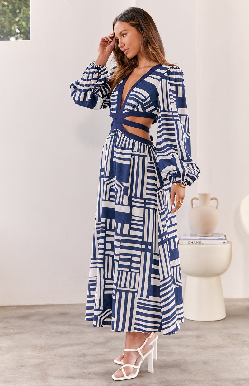 TATEY DRESS - NAVY PRINT