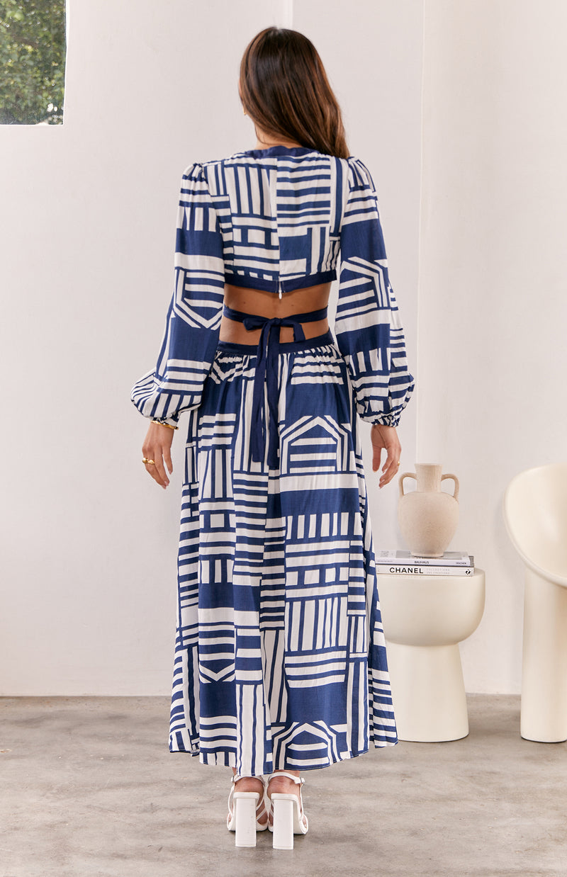 TATEY DRESS - NAVY PRINT