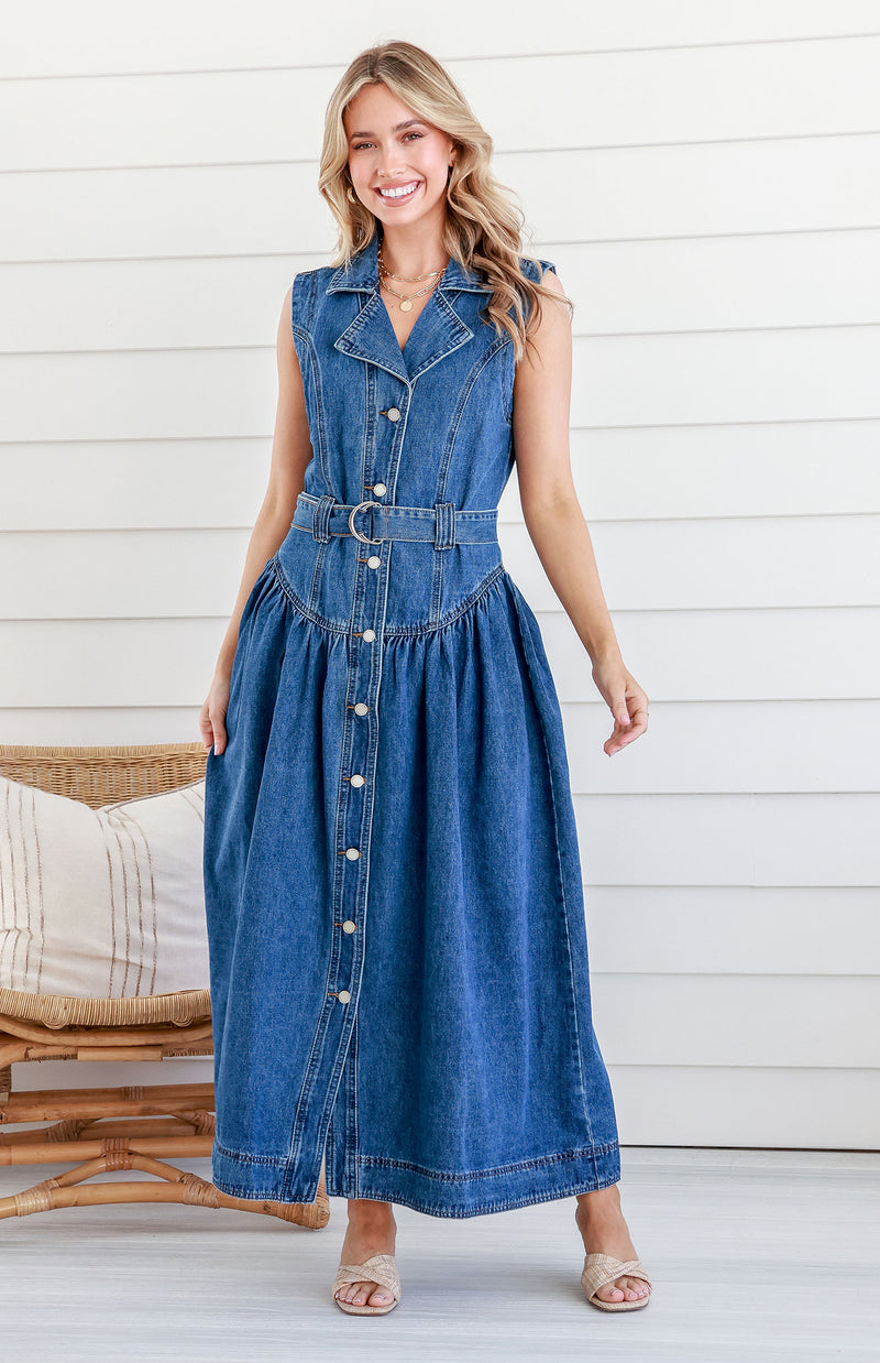 LONDON DRESS - DARK DENIM