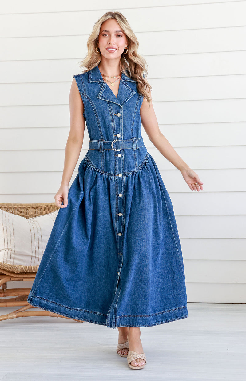 LONDON DRESS - DARK DENIM