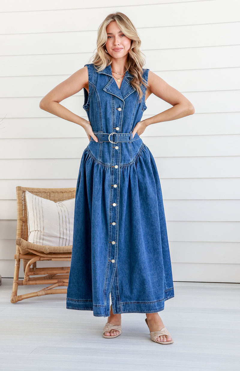 LONDON DRESS - DARK DENIM