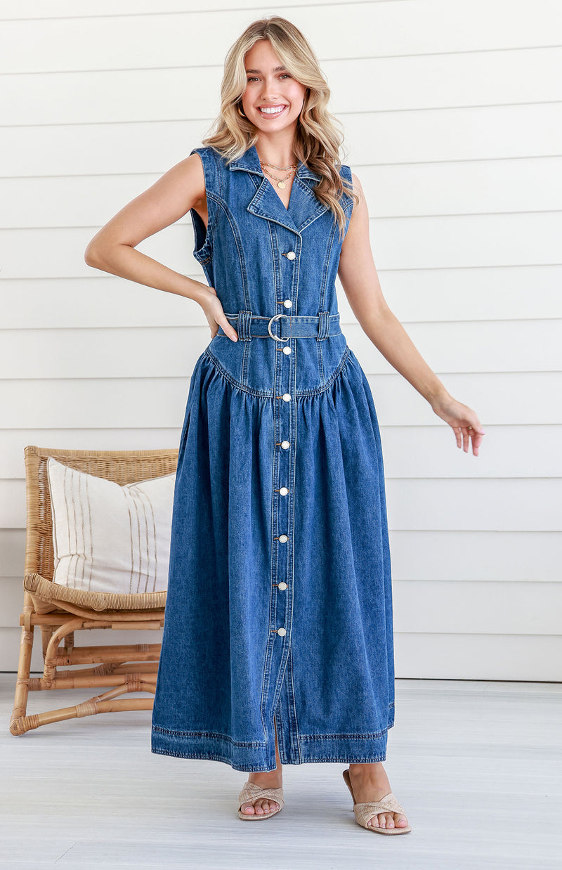 LONDON DRESS - DARK DENIM