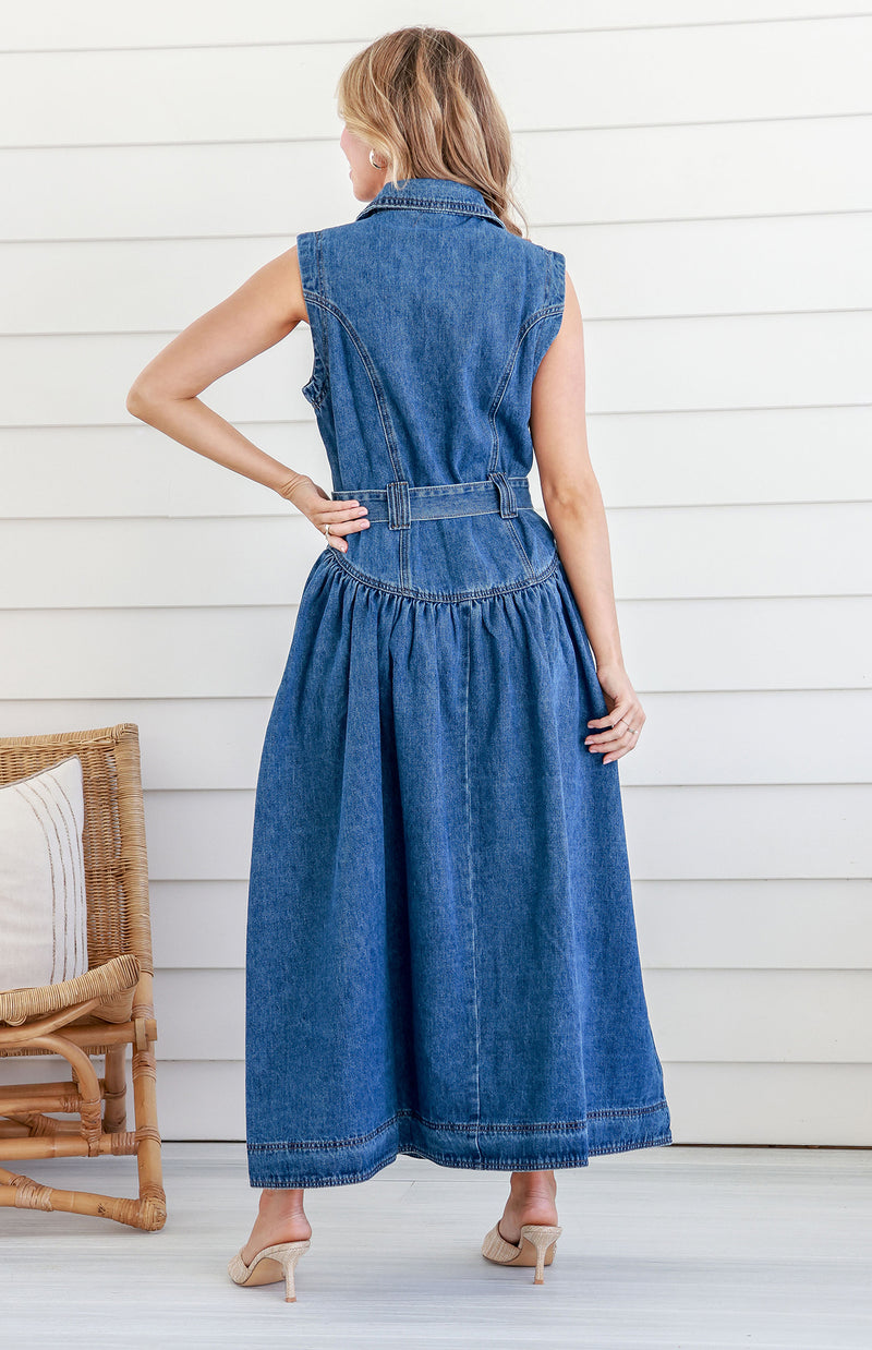 LONDON DRESS - DARK DENIM