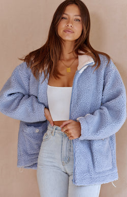 CARMEN TEDDY JACKET - BLUE