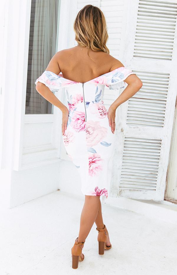 KENDRA DRESS - WHITE PRINT