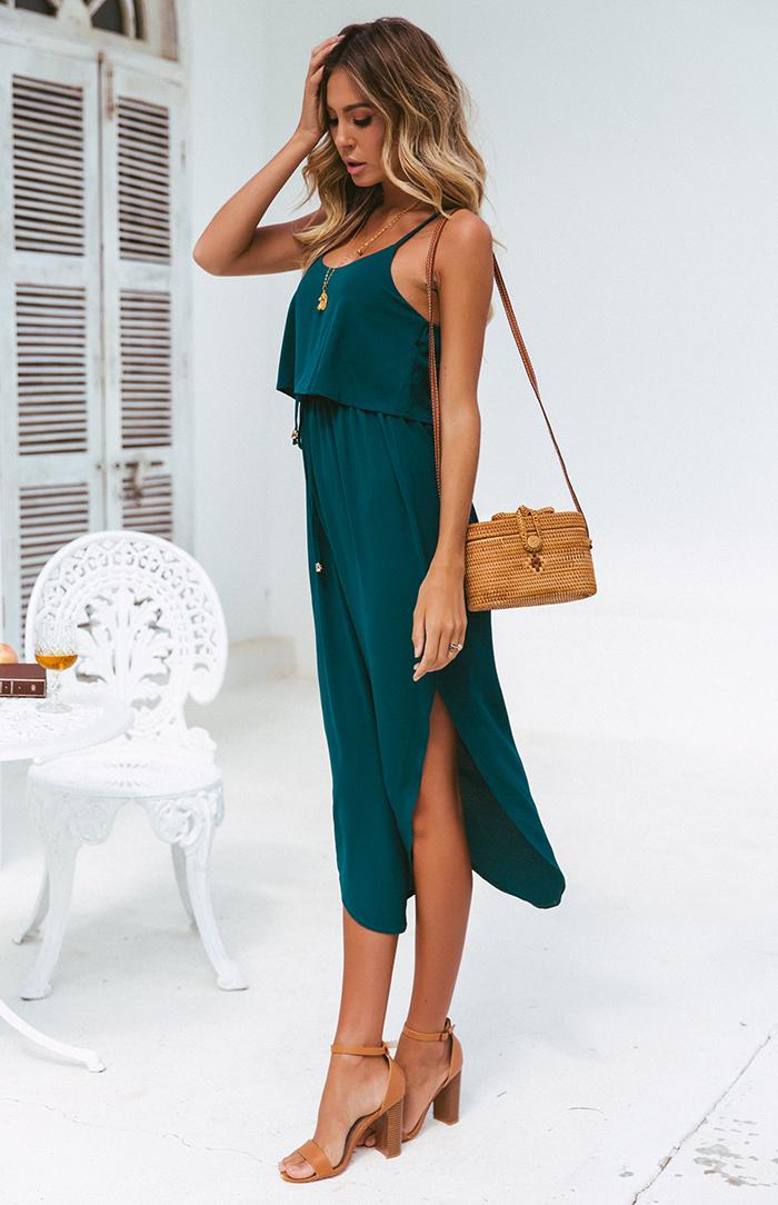 AGNES DRESS - TEAL-EMERALD