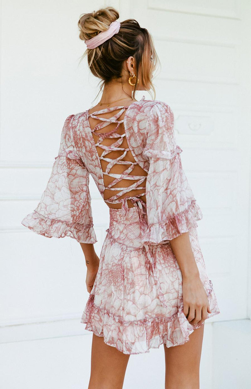 ADELINA DRESS - BLUSH PRINT