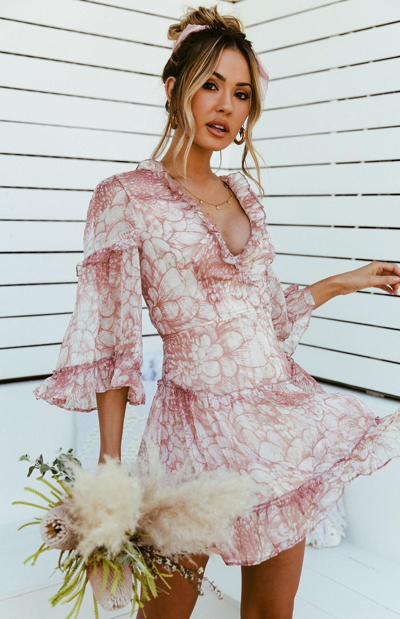 ADELINA DRESS - BLUSH PRINT