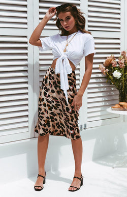 CARDINAL SKIRT - LEOPARD PRINT