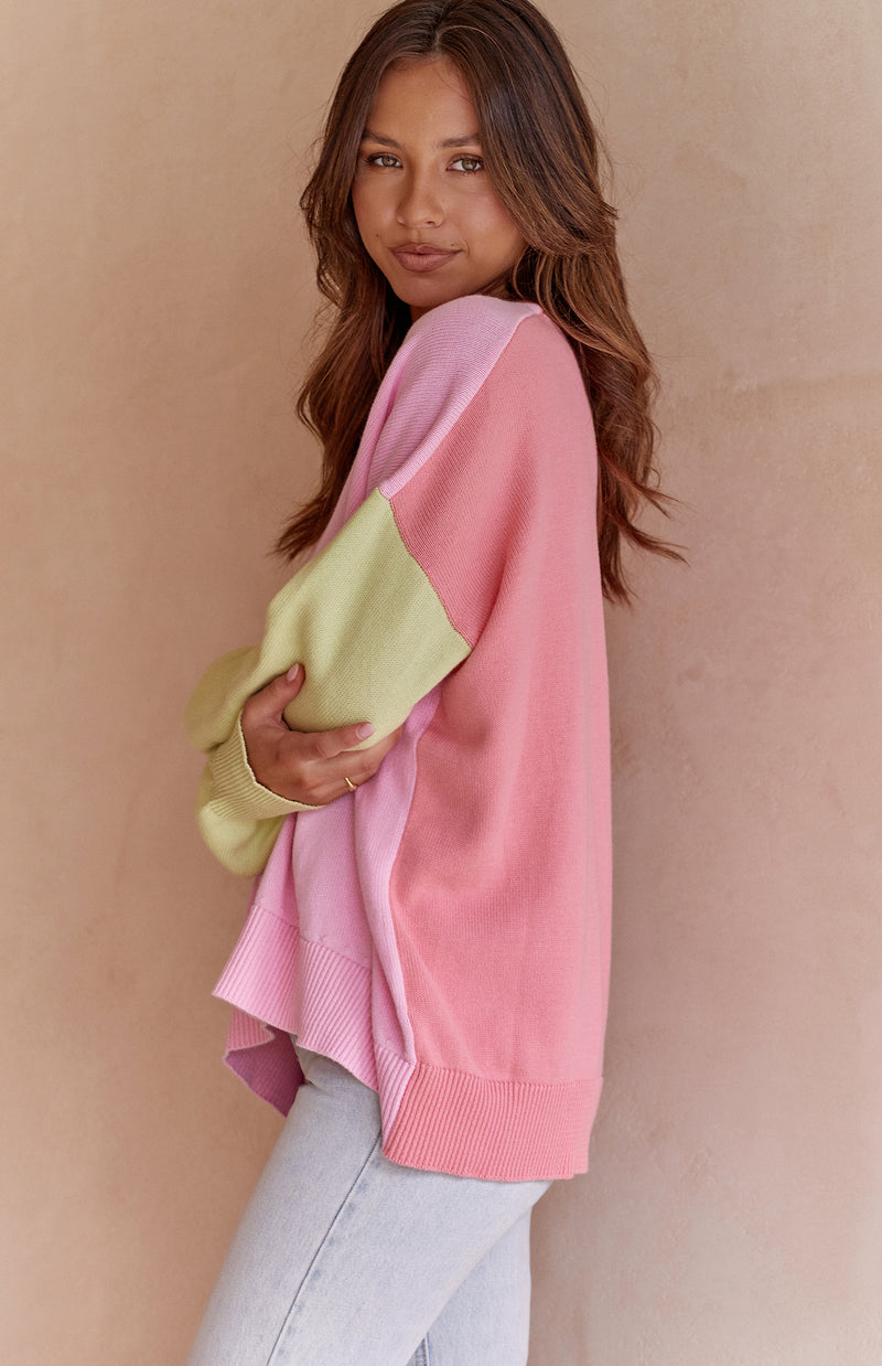 COLOURBLOCK KNIT - PINK