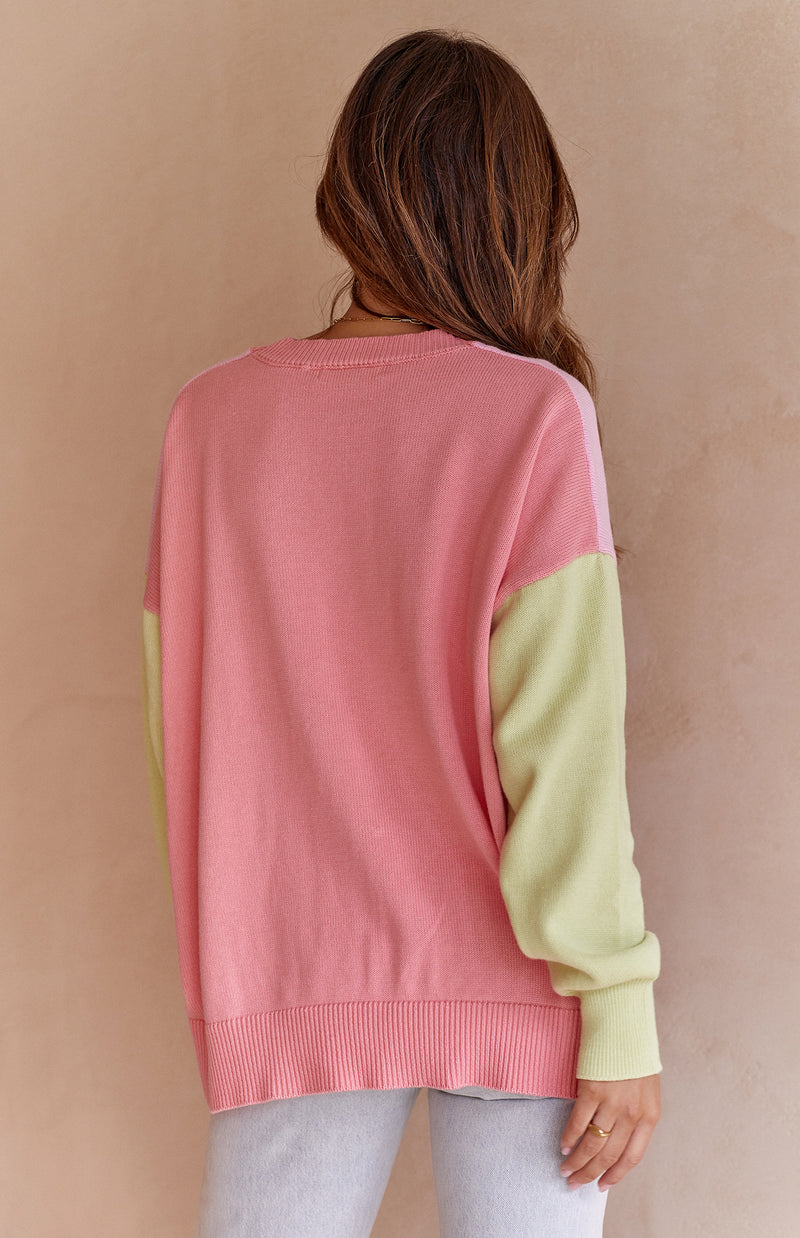 COLOURBLOCK KNIT - PINK