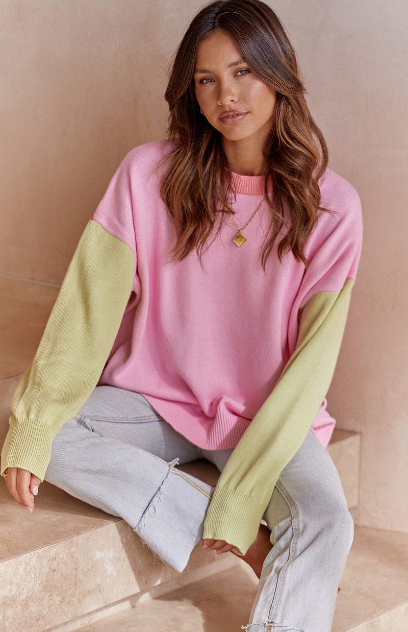 COLOURBLOCK KNIT - PINK