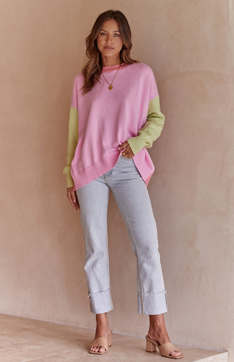 COLOURBLOCK KNIT - PINK