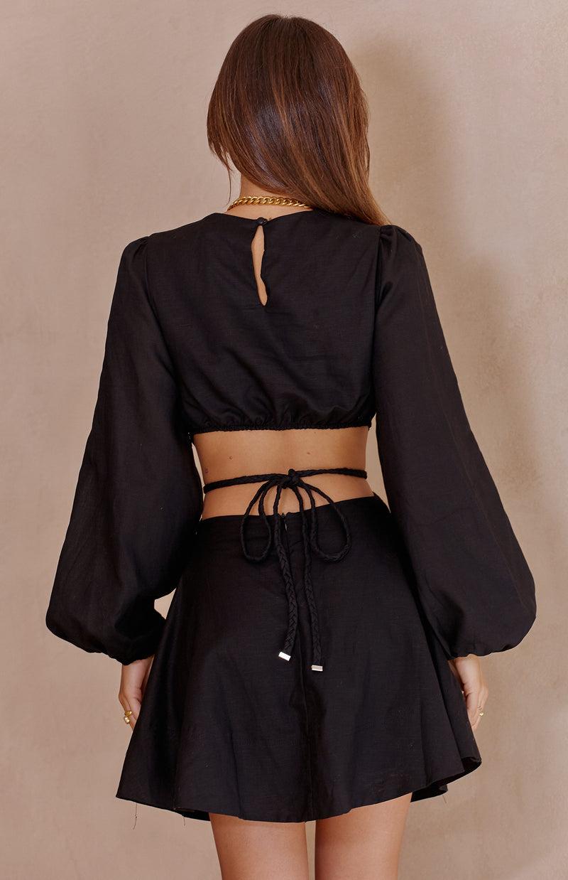 BORDER DRESS - BLACK