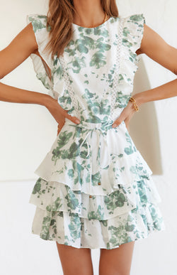 MILLER DRESS - OLIVE PRINT