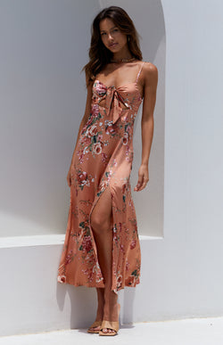 CRANE DRESS - PEACH PRINT