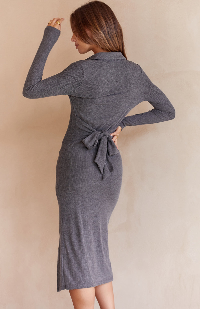 COASTLINE DRESS - CHARCOAL
