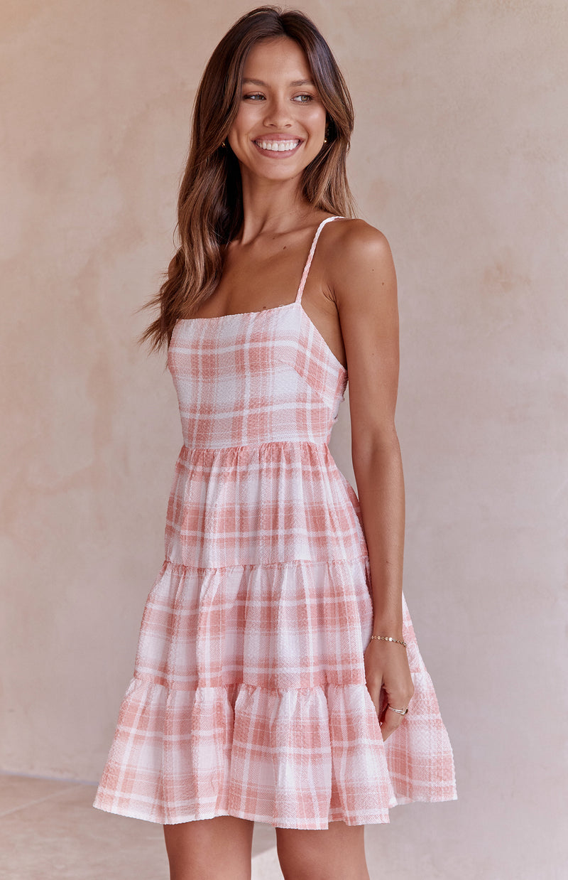 SHIB DRESS - PEACH PRINT