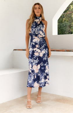 BURROW DRESS - NAVY PRINT