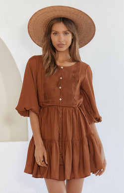 CARGO DRESS - RUST