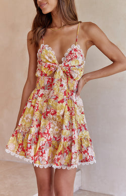 BONA DRESS - RED MULTI