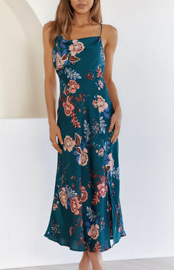 ELSA DRESS - FOREST GREEN PRINT
