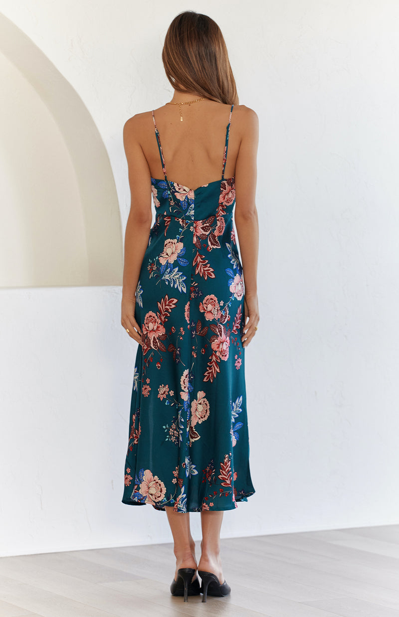 ELSA DRESS - FOREST GREEN PRINT