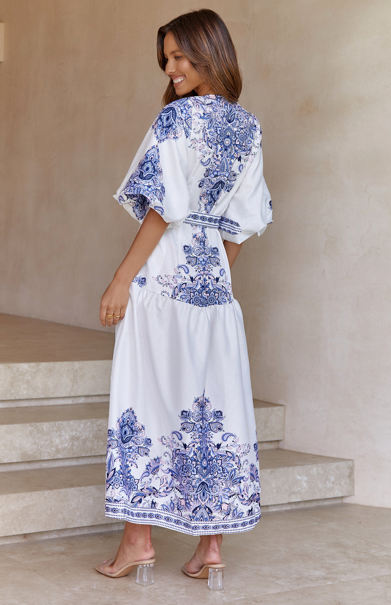 CARAVAN DRESS - WHITE PRINT