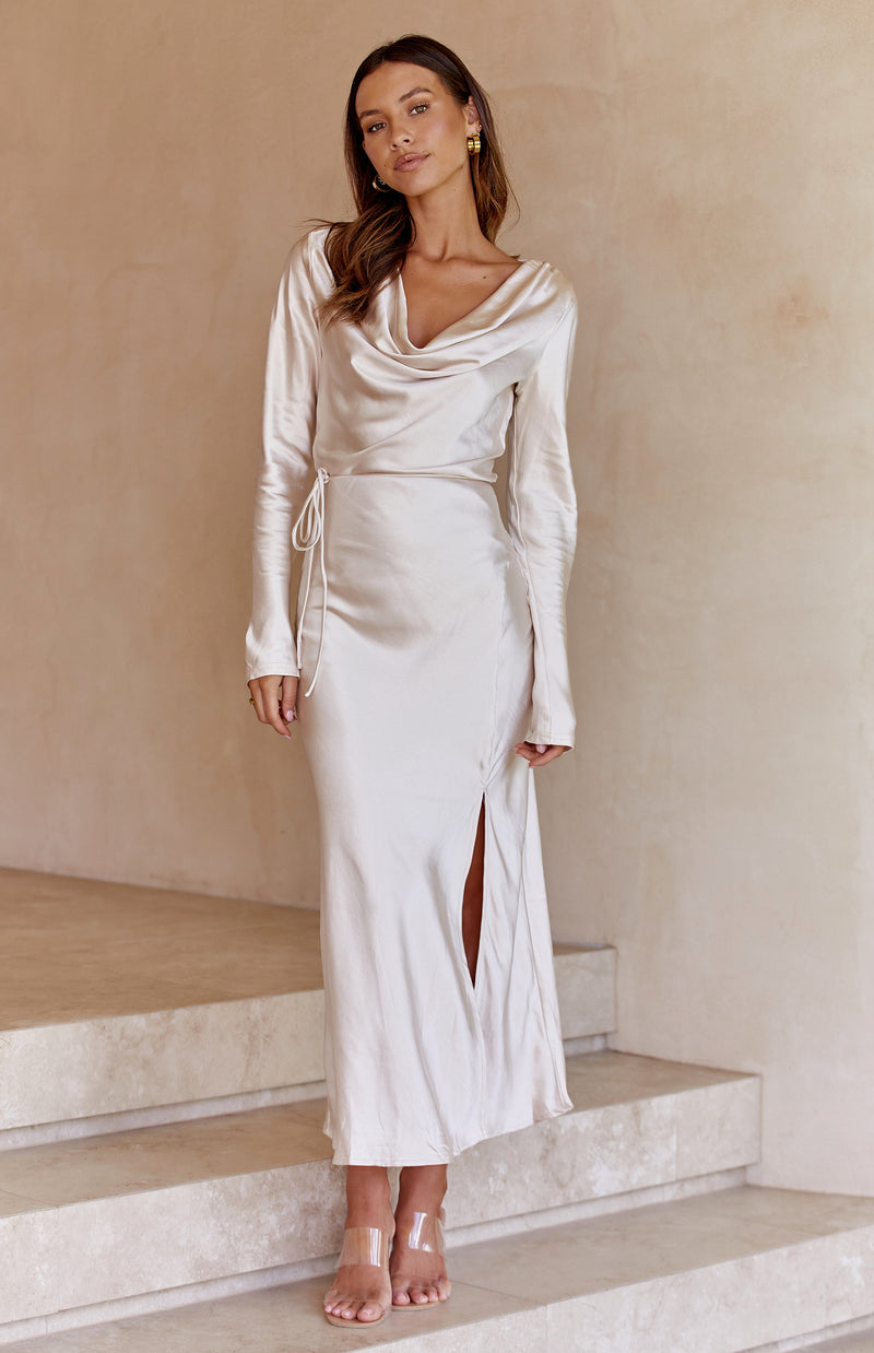 JASMIN MIDI DRESS - CHAMPAGNE
