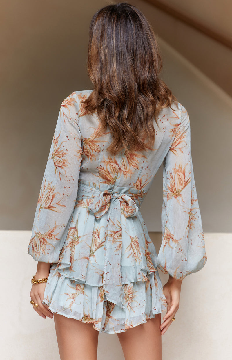 FREYA PLAYSUIT - PISTACHIO PRINT