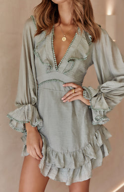 MALONY DRESS - OLIVE