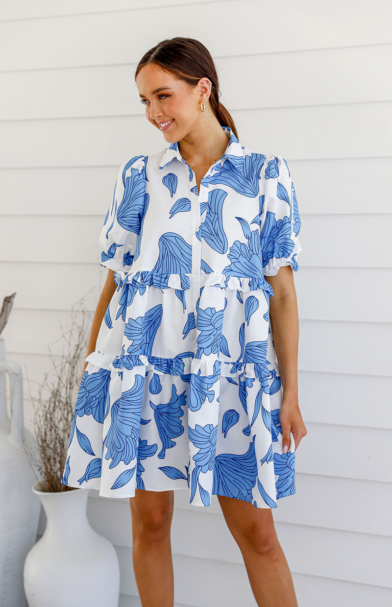 FLORENCE DRESS - BLUE PRINT