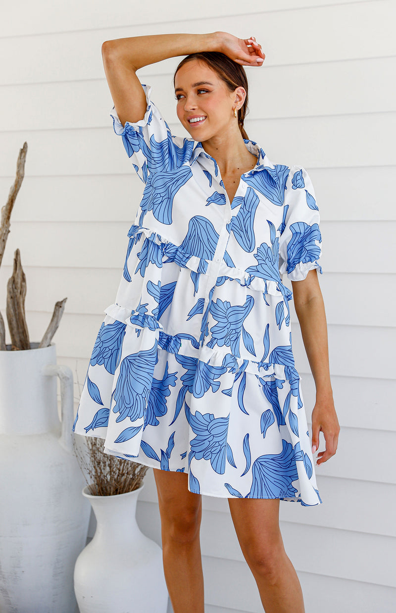 FLORENCE DRESS - BLUE PRINT