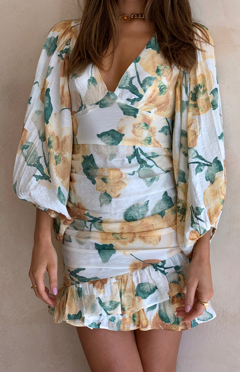LUSHKA DRESS - GREEN PRINT