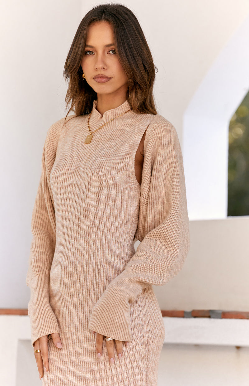 KAMMY KNIT BOLERO - BEIGE