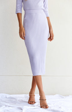 JANSEN KNIT MIDI SKIRT - LILAC