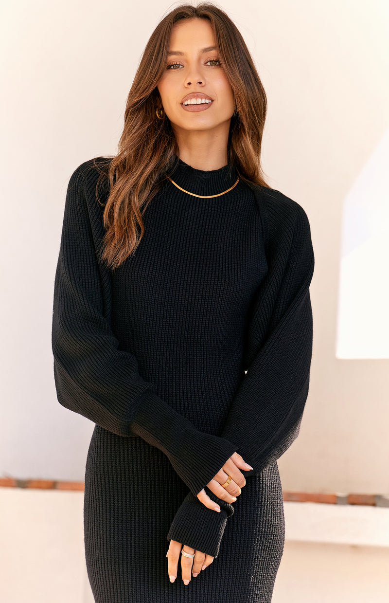 KAMMY KNIT BOLERO - BLACK