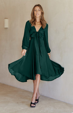 ELIOU DRESS - FOREST GREEN