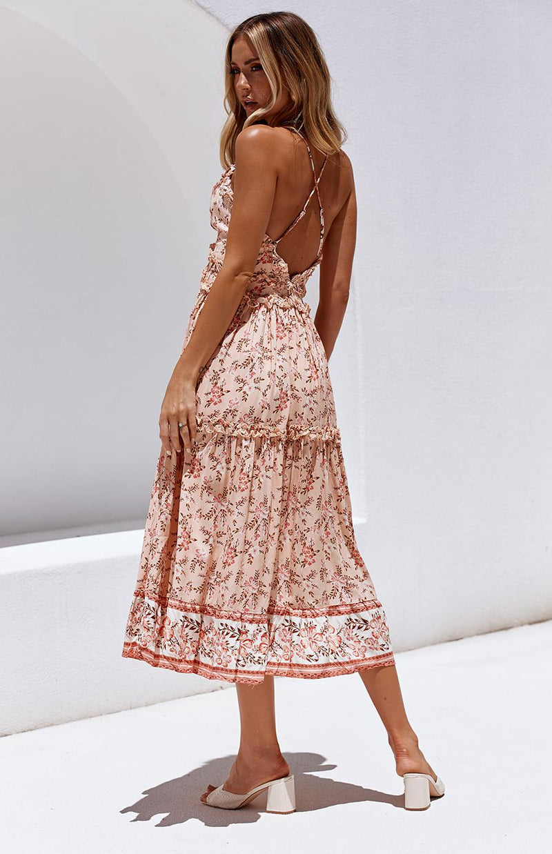 HARLEY DRESS - PEACH PRINT