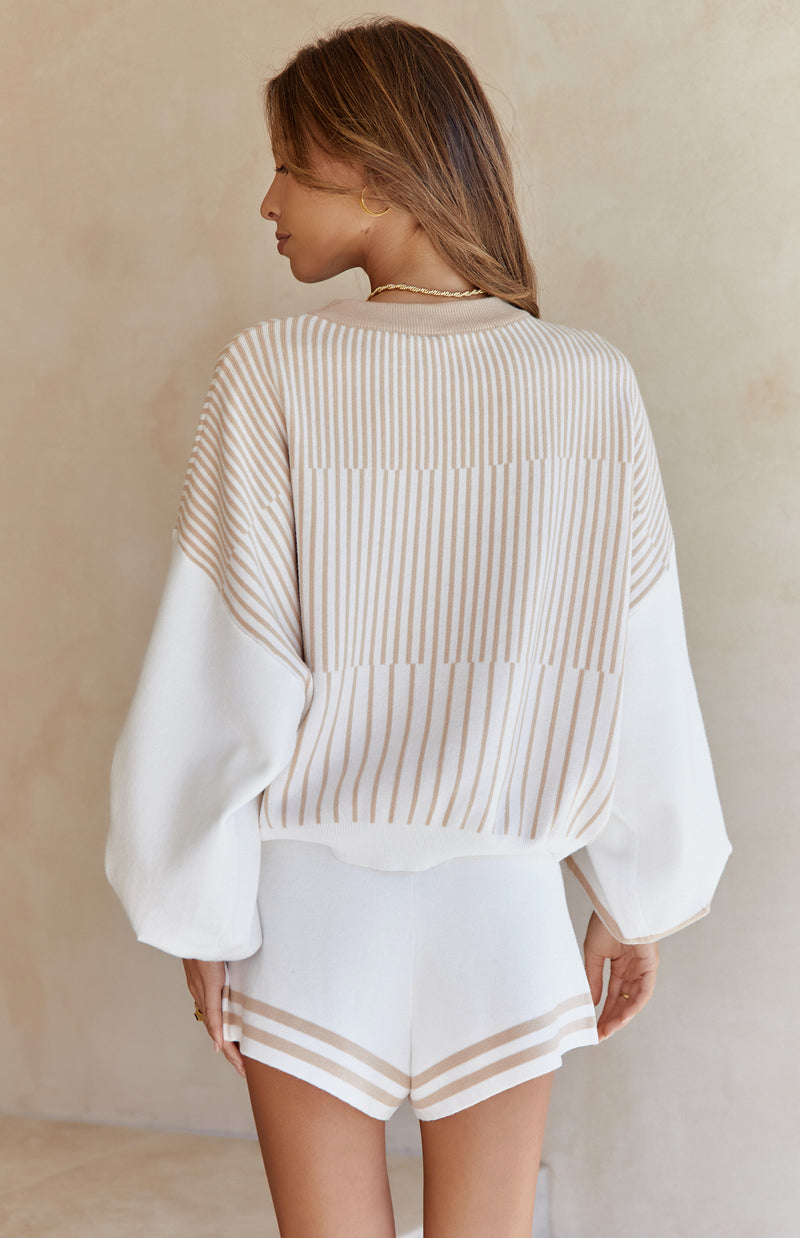 VIRGO KNIT SHORTS - BEIGE