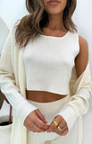 ROUGE RIBBED TOP - CREAM