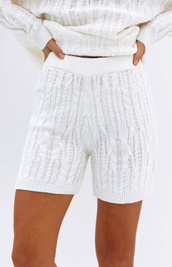 ZEBA KNIT SHORTS - IVORY