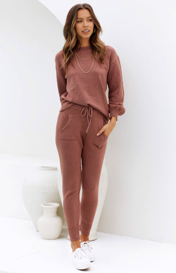 ZIZI KNIT PANTS - ROSE