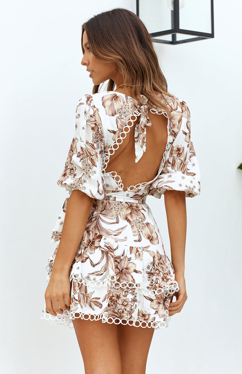 JULIE DRESS - WHITE PRINT
