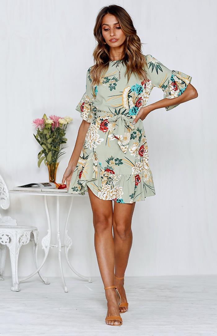BOTANICA DRESS - GREEN PRINT