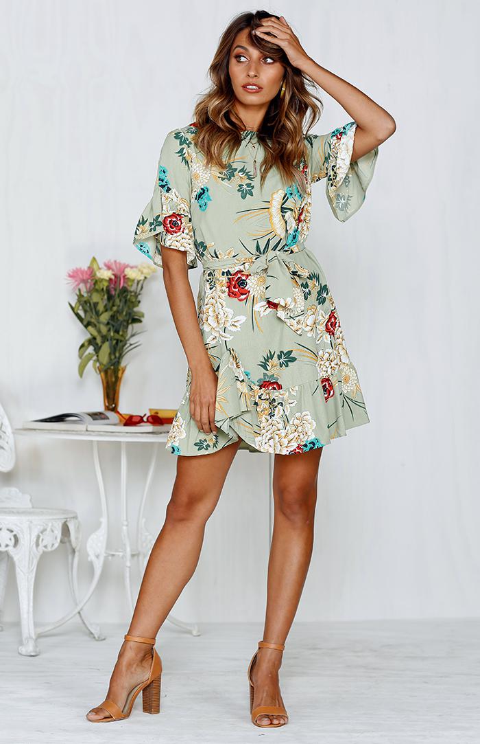 BOTANICA DRESS - GREEN PRINT