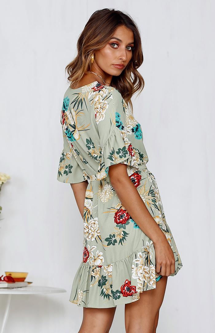 BOTANICA DRESS - GREEN PRINT