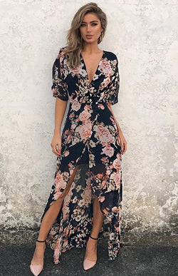 SAVANNAH MAXI - NAVY PRINT